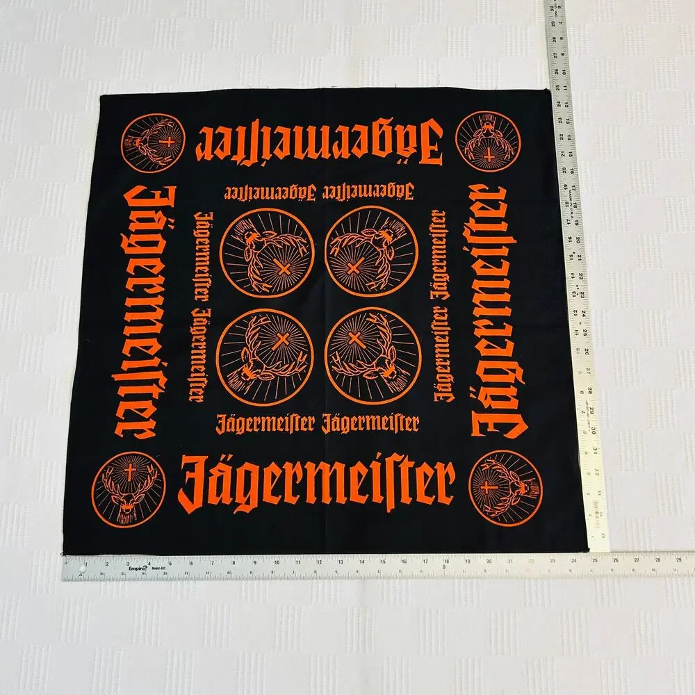 Jaegermeister Bandana 100% Cotton Black Orange 25